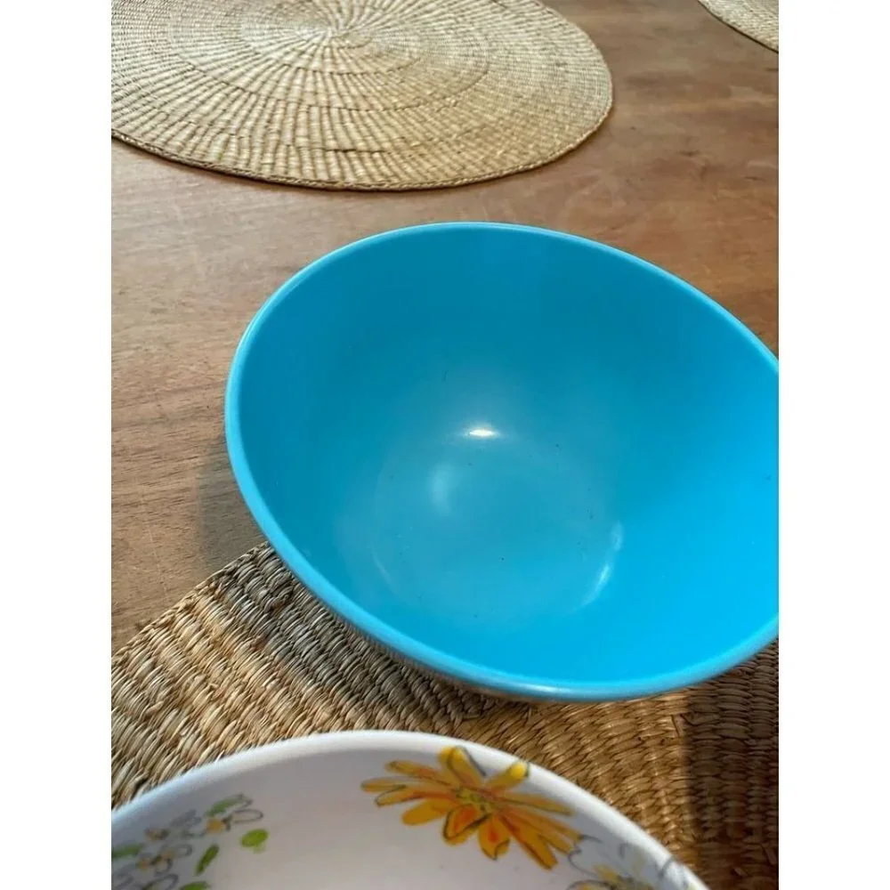 Precidio Melamine Floral Orange Bowls & Blue Bowl